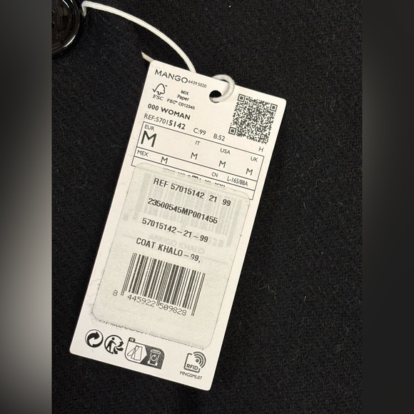 MANGO Lapelled Straight-Cut Coat, Black - Medium - Picture 6 of 8